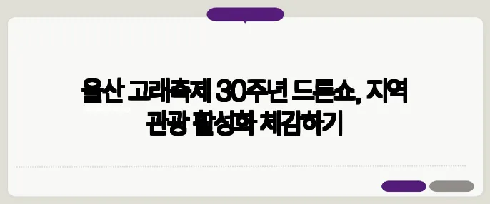 울산 고래축제 30주년 드론쇼, 지역 관광 활성화 체감하기