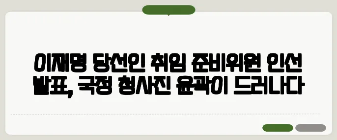 이재명 당선인 취임 준비위원 인선 발표, 국정 청사진 윤곽이 드러나다