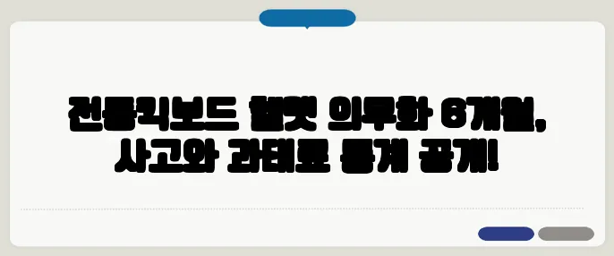 전동킥보드 헬멧 의무화 6개월, 사고와 과태료 통계 공개!