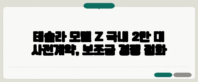 테슬라 모델 Z 국내 2만 대 사전계약, 보조금 경쟁 점화