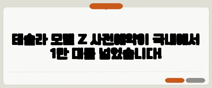 테슬라 모델 Z 사전예약이 국내에서 1만 대를 넘었습니다!