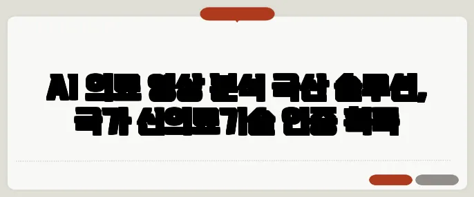 AI 의료 영상 분석 국산 솔루션, 국가 신의료기술 인증 획득