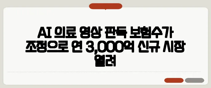 AI 의료 영상 판독 보험수가 조정으로 연 3,000억 신규 시장 열려