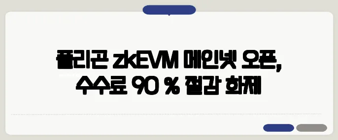 폴리곤 zkEVM 메인넷 오픈, 수수료 90 % 절감 화제