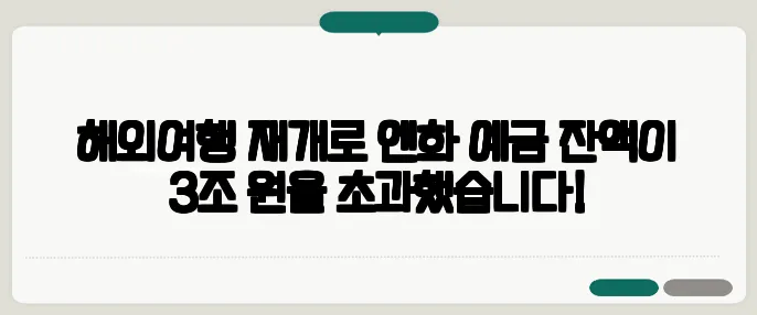 해외여행 재개로 엔화 예금 잔액이 3조 원을 초과했습니다!