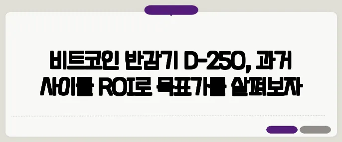 비트코인 반감기 D-250, 과거 사이클 ROI로 목표가를 살펴보자