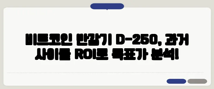 비트코인 반감기 D-250, 과거 사이클 ROI로 목표가 분석!