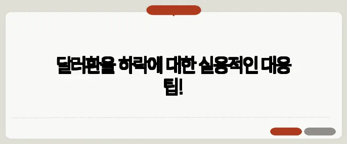 달러환율 하락에 대한 실용적인 대응 팁!